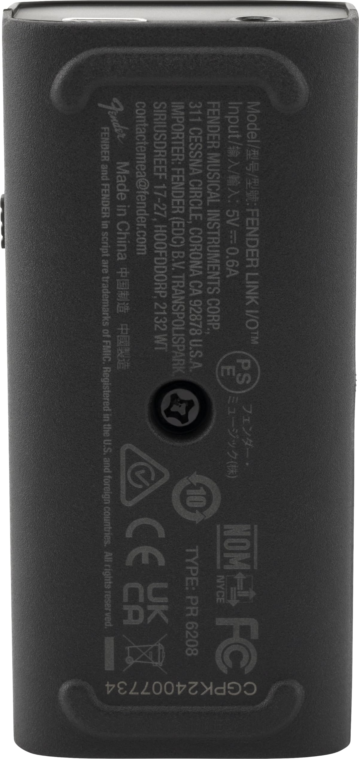 Interfaccia audio portatile USB-C Fender Link I/O, adatta per chitarra elettrica, tascabile, fornisce audio bidirezionale cristallino tramite connessione USB.