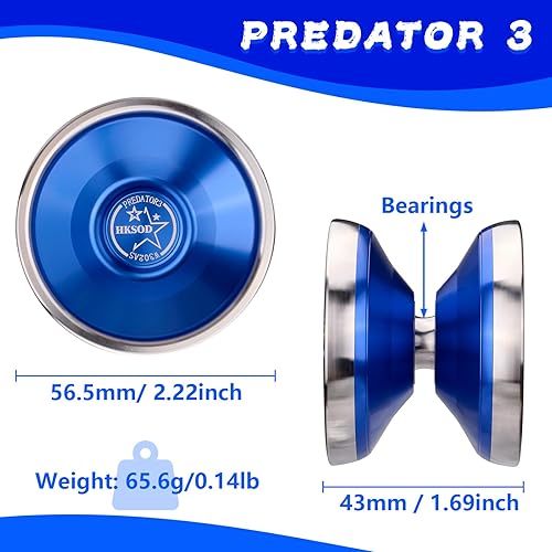 B0CDGZ76NB_image_9 Yoyo profesional bimetálico, yoyo insensible para adultos jugadores avanzados Predator 3 Truco yoyo con rodamientos YOYO premium con accesorios de