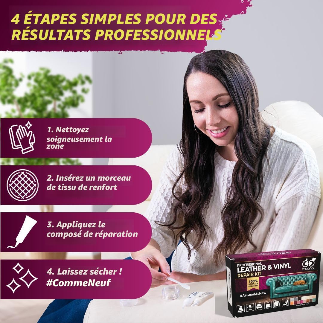 Kit De Réparation Coconix Pour Meubles En Vinyle Et Cuir – Redonne Vie à Vos Canapés, Vestes Et Sièges