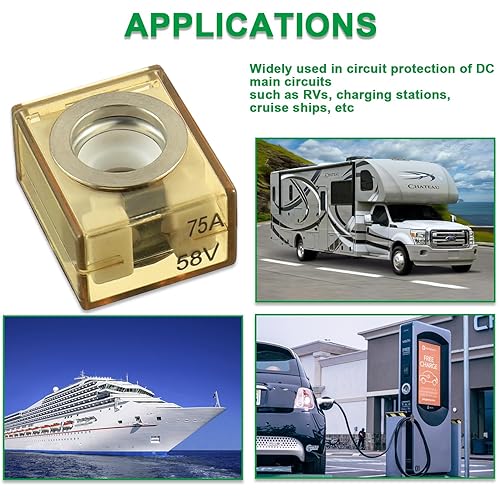 Miniatura 7 de SIGANDG Fusible terminal 30 AMP Fusible de batería clasificado marino 58V DC Max IP66 impermeable MRBF fusible 30A