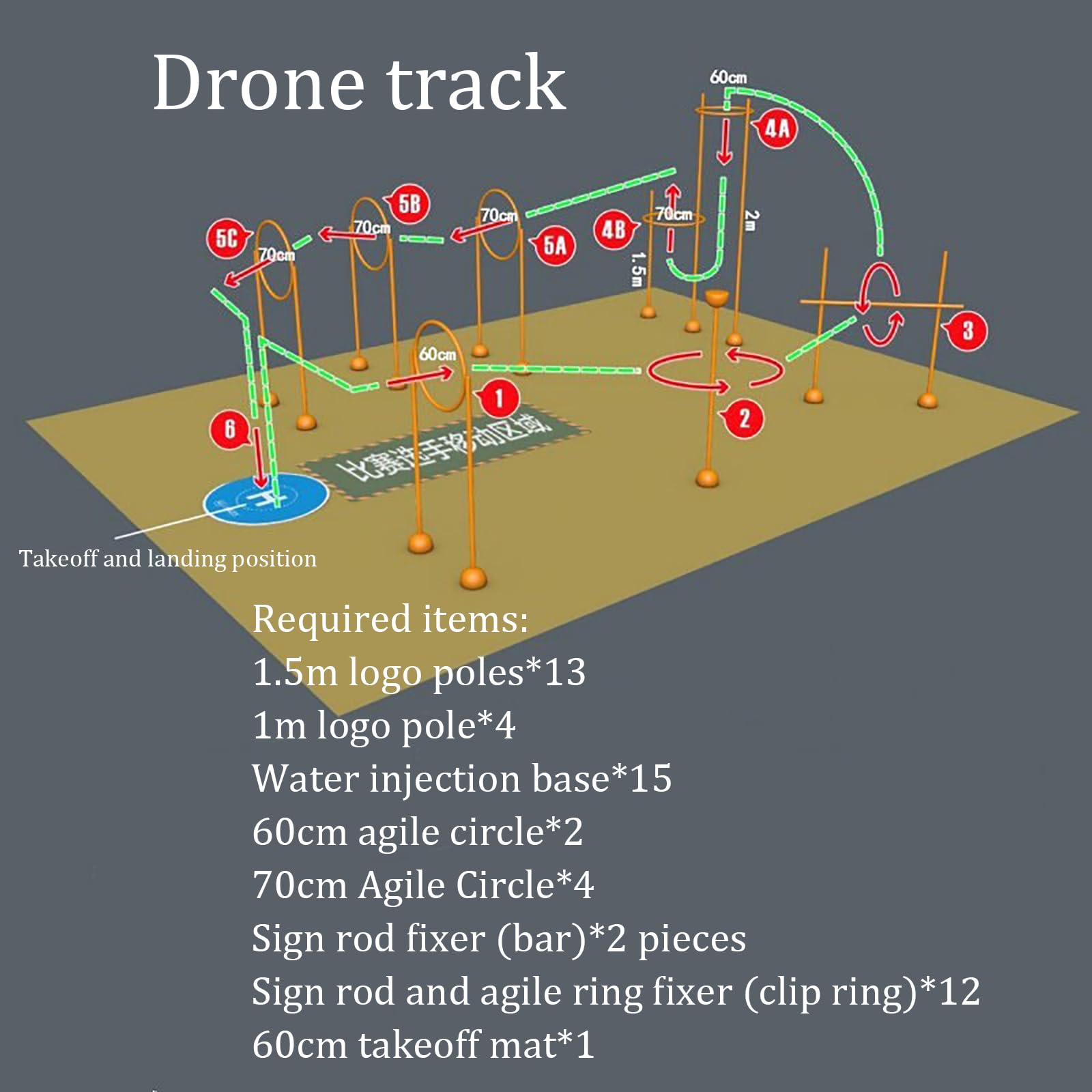 Drone Racing - Kit per corsa ad ostacoli, portatile e facile da montare, difficoltà regolabile per giochi interni ed esterni, adatto a tutte le età