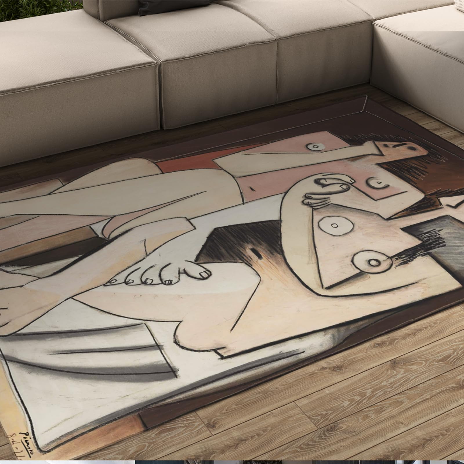 Tapis de style Picasso doux et grand format pour une décoration raffinée