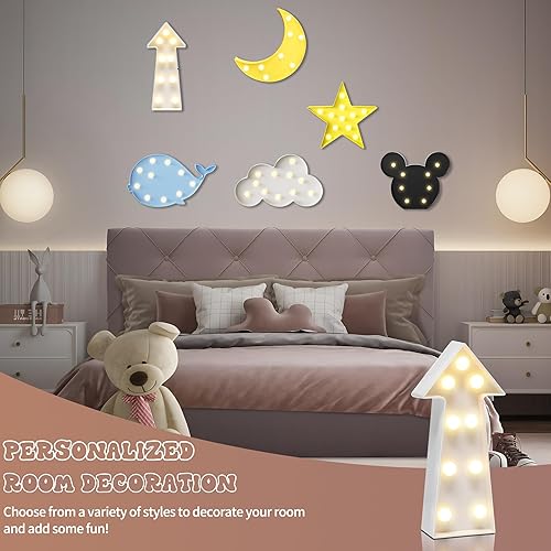 Miniatura 6 de YiaMia Luz de señal de flecha, luz nocturna de flecha, funciona con pilas, decoraciones de cumpleaños de flecha para dormitorio, luces nocturnas