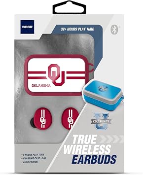 SOAR NCAA Wireless Sport Earbuds: Comfortable Fit & Convenient Charging