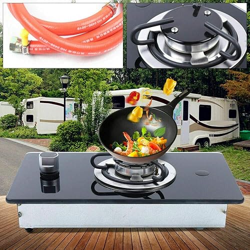 Miniatura 7 de Estufa de gas para autocaravana, quemador de vidrio templado, estufa de gas GLP para barco, caravana, caravana, cámper, estufa de gas de varios