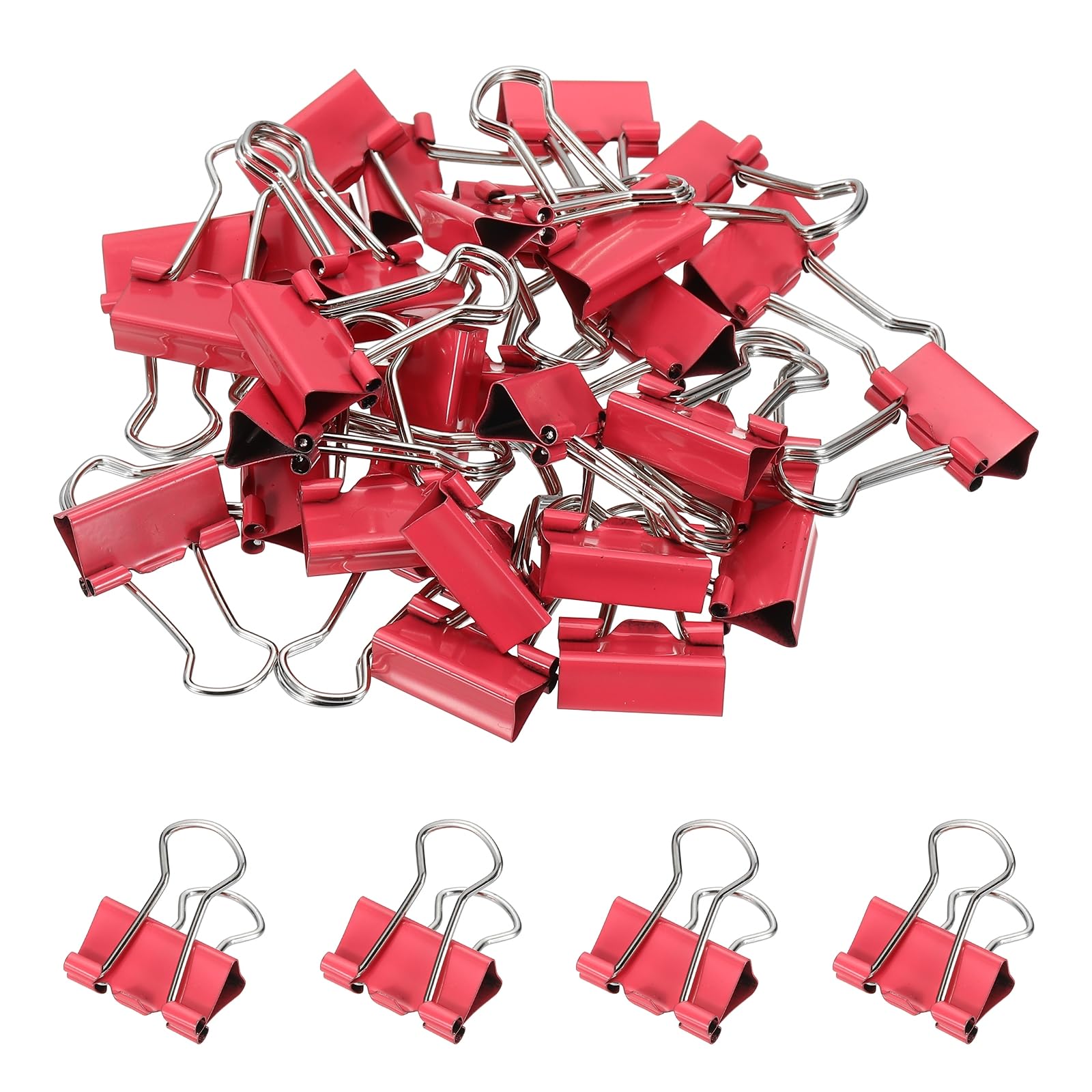 PATIKIL 0.75 Inch Small Binder Clips 30 Pcs,Light Red