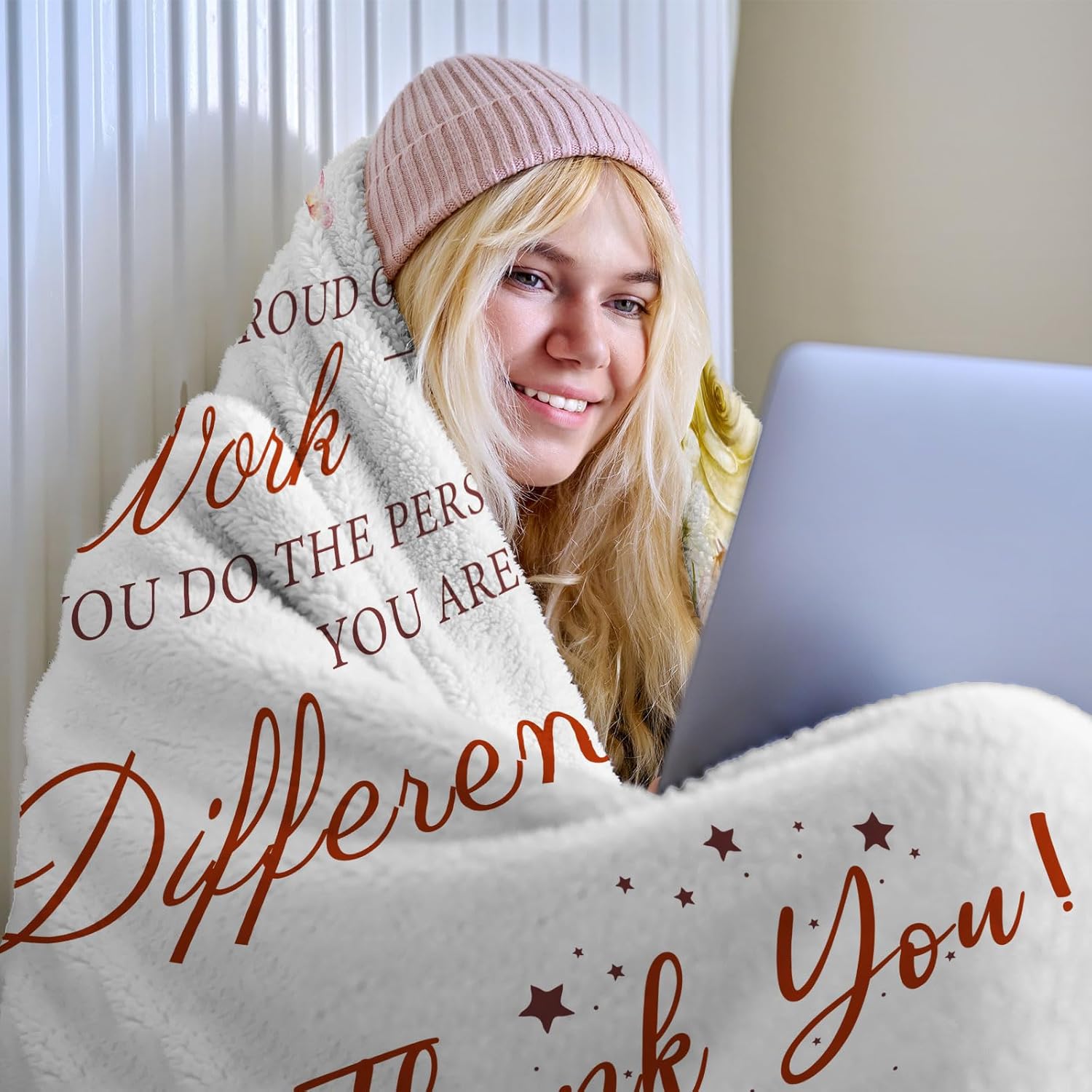 Christmas Employee Gifts, Thank You/Appreciation Gifts for Women Blanket 60"x50", Retirement/Farewell/Going Away/Leaving Gifts for Coworkers Employees Boss Teachers Nurse, Team Gift for Employees - Image 3