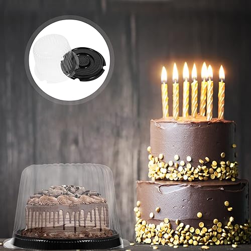 Miniatura 8 de Luxshiny 10 cajas de plástico para magdalenas de 4 pulgadas, cúpula de magdalenas, pastel de luna, caja de contenedor de postre, caja de galletas,