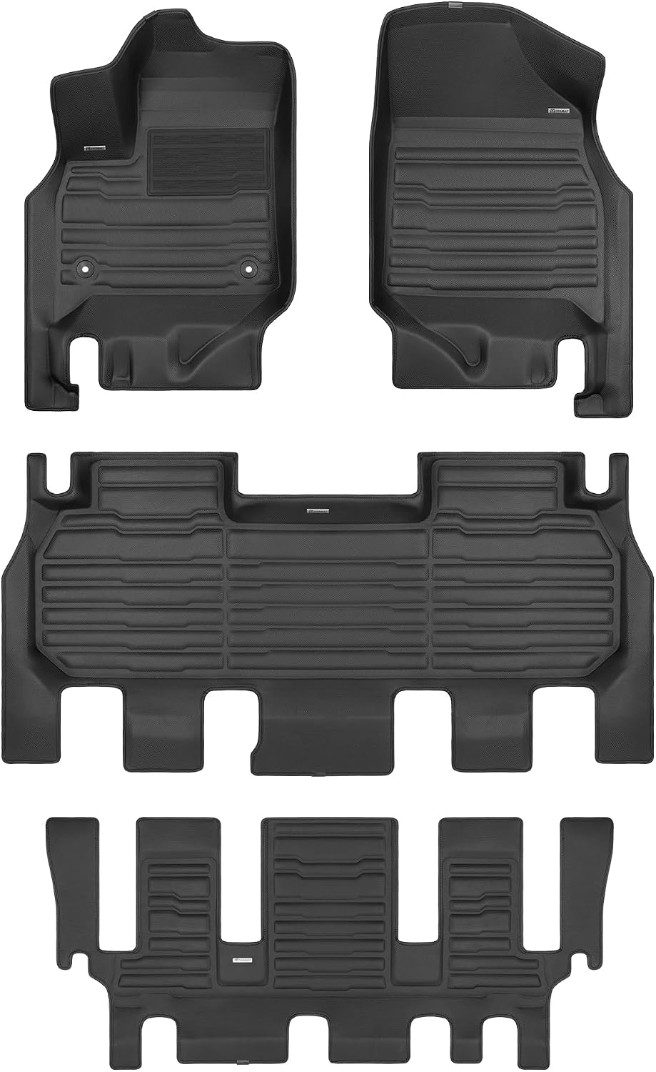 TuxMat - for Chevrolet Traverse 2018-2023 Models - Custom Car Mats - Maximum Coverage, All Weather, Laser Measured - This Full Set Includes 1st, 2nd and 3rd Rows