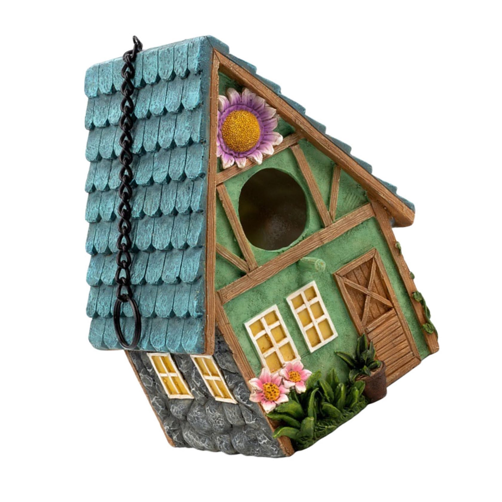 Nichoir de jardin extérieur fait main en résine pour abri oiseaux sauvage