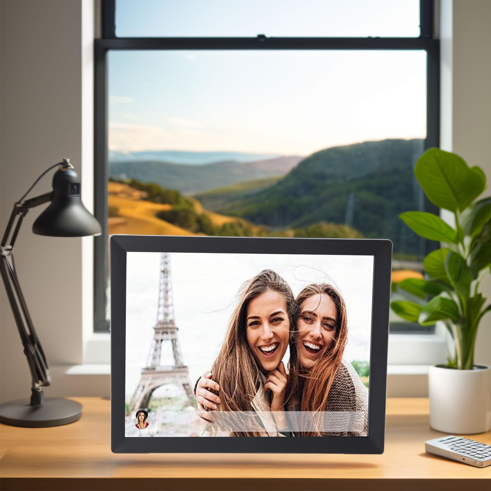 Digitaler Bilderrahmen, 15 Zoll Großer HD Touchscreen, Intelligenter Elektronischer Digitaler Bilderrahmen, Dekorativer, an der Wand Montierbarer Digitaler WiFi Bilderrahmen mit