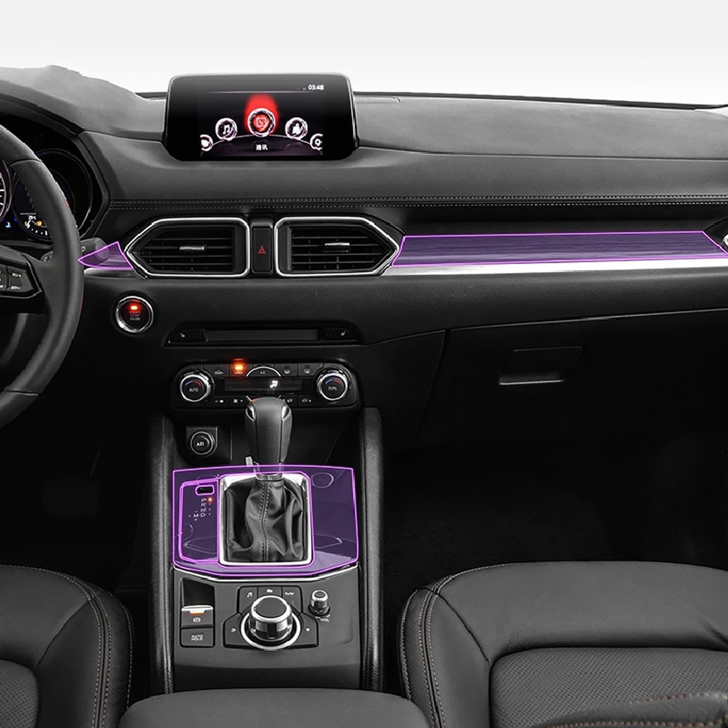Accessoires auto Mazda CX-5 2017-2023 : film de protection console en TPU anti-rayures
