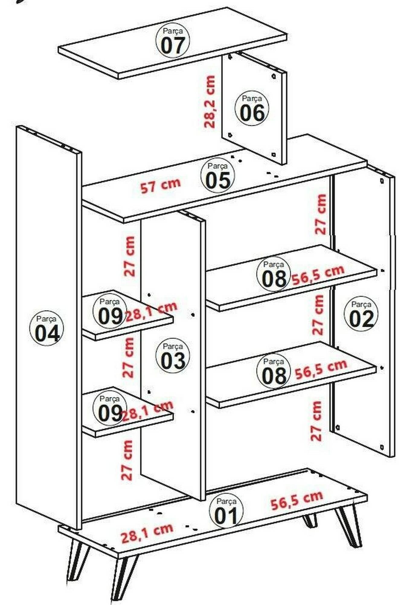 Dmora - Credenza Capella, Buffet da soggiorno, Madia da salotto, Dispensa da cucina, 90x32h132 cm, Noce e Bianco