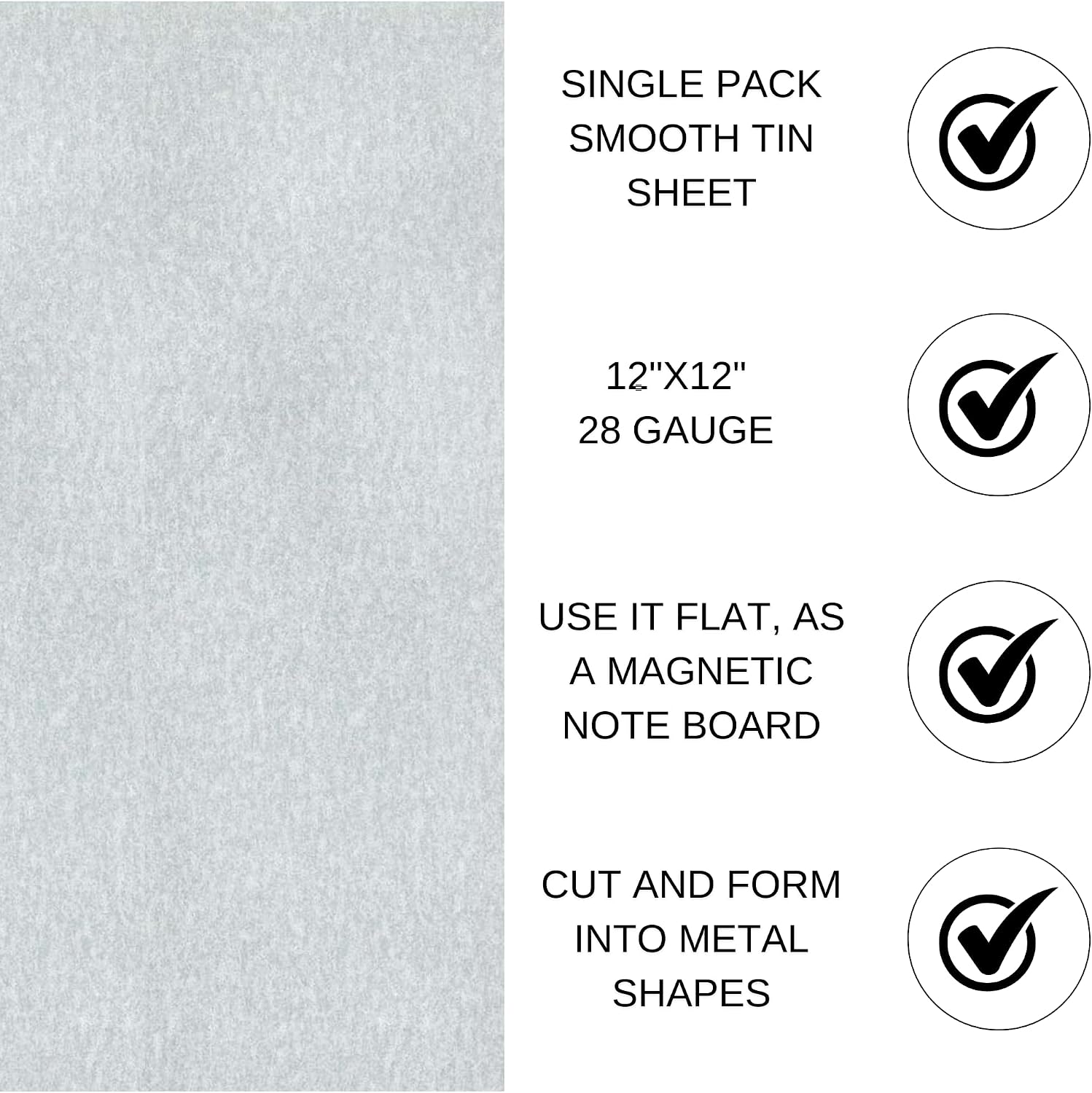 Accent Design Paper Accents Tin Sheet 12x12 28 Gauge 1pc - Tin Sheets for Crafting, DIY Projects, Home Decor, Scrapbooking, Embossing, Stamping, and Art Crafts