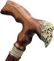 Vista 1 de Bastón de madera personalizado para hombre, Thor Viking, bastones y bastones hechos a mano de diseñador para caballero