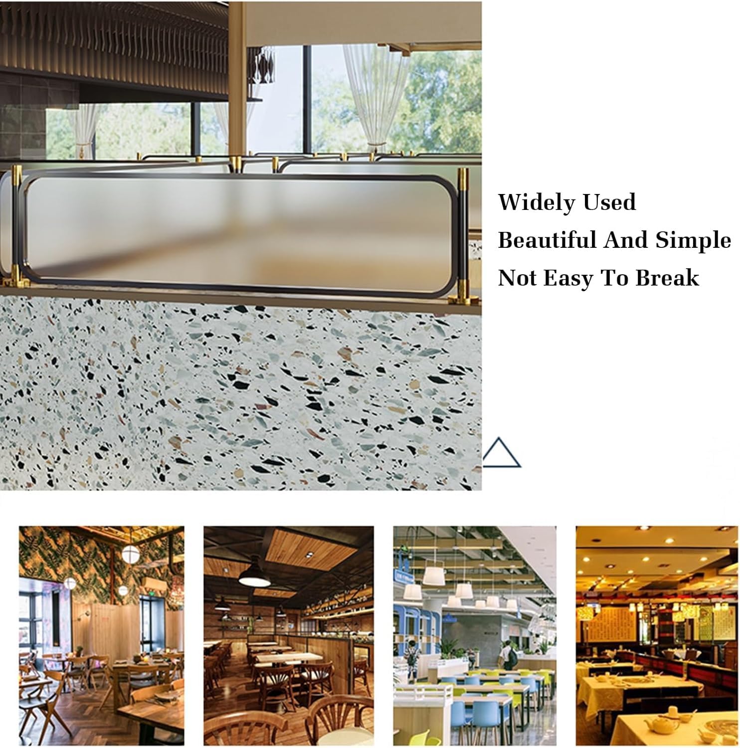 Genérico Mampara de Comedor Blanca Elegante de 80 x 30 cm con Superficie de Cristal para restaurantes y Bares. Solución de decoración Elegante de Calidad Comercial para comedores.