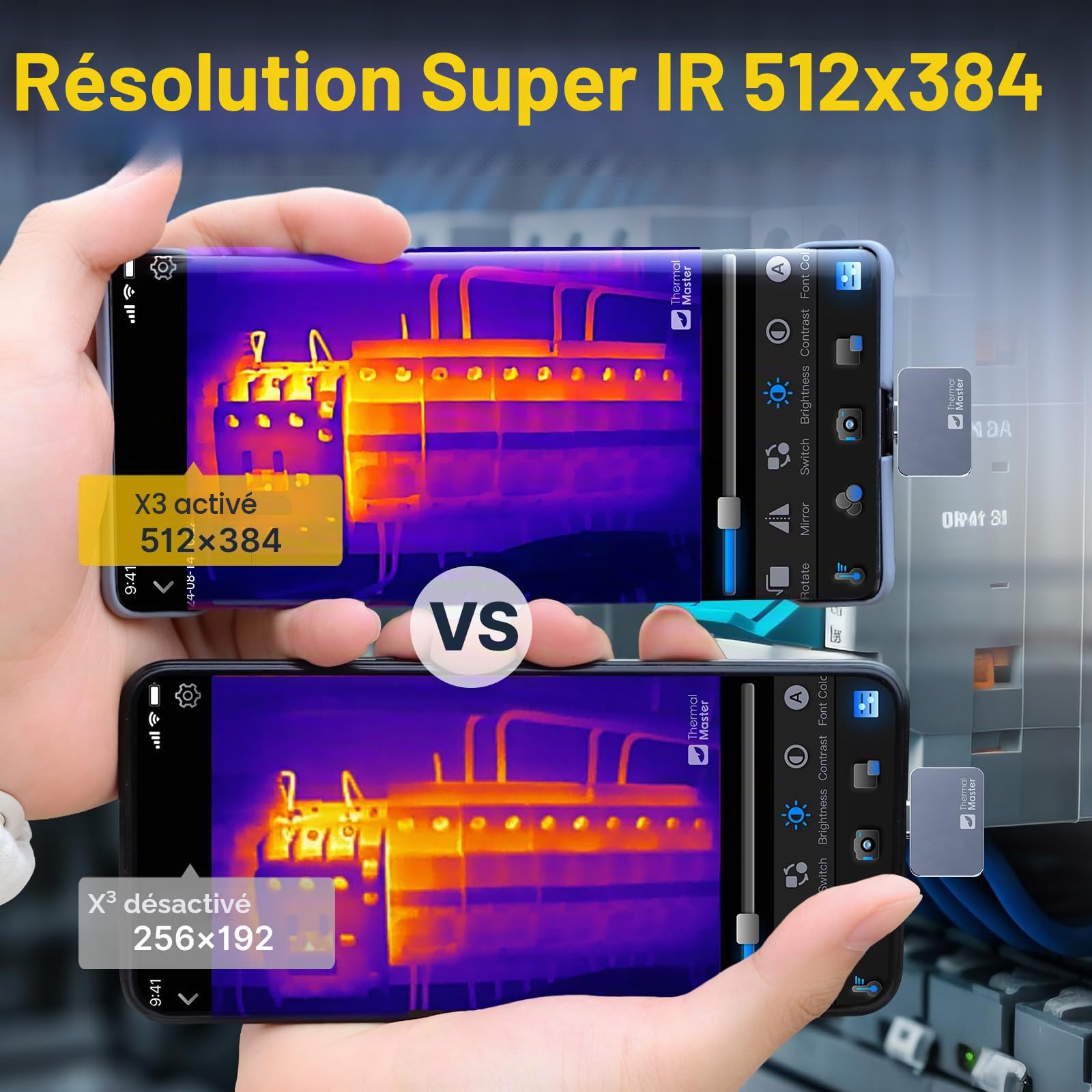 Thermal Master P2 Pro Caméra thermique Android avec objectif macro, 256 x 192 Super résolution IR 512 x 384, mesure de la température 1112°F, zoom 15x, plus petite caméra thermique 9 g