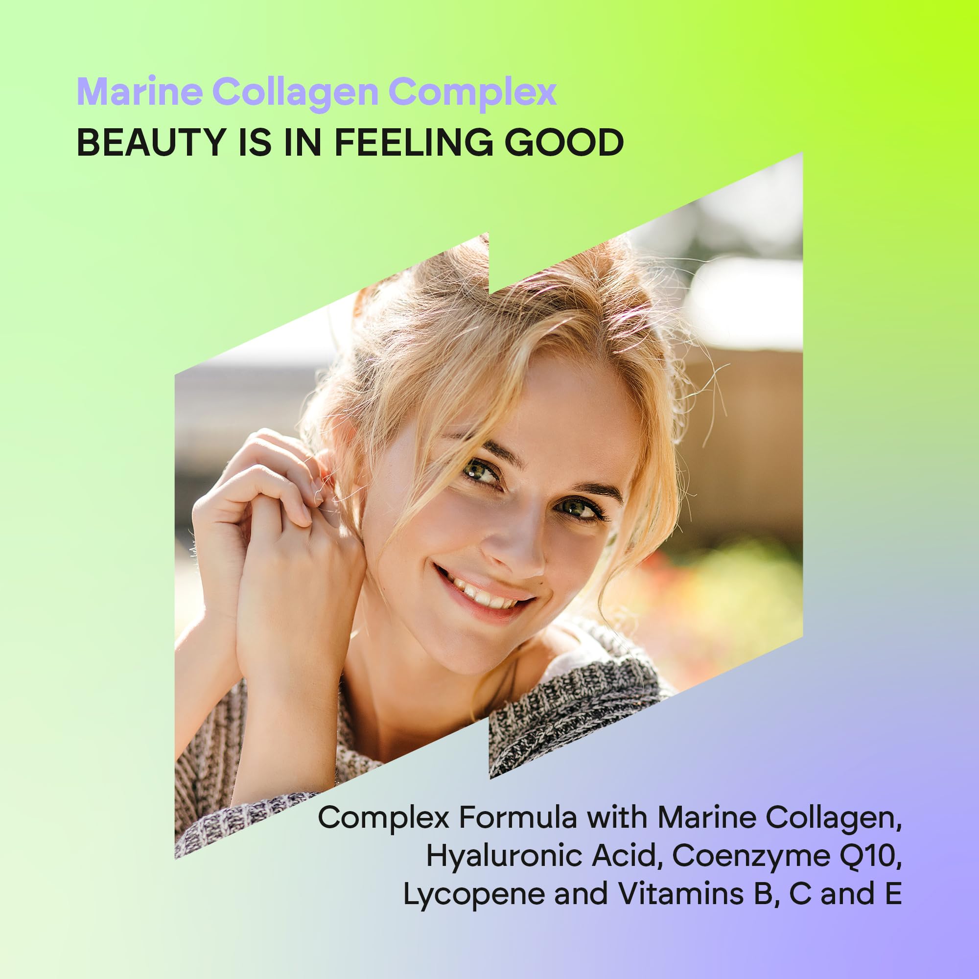 Collagène Marin Hydrolysé + Acide Hyaluronique Q10 Vit C E - Peau - Vitamines C E et Q10-100% Peptides de Collagène de Type I - 60 gélules Nutralie (Lot de 2)