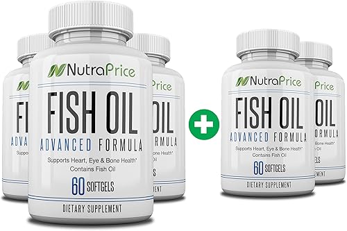 NutraPrice Aceite de pescado 2000 mg Omega-3 ácidos grasos EPA y DPA, Suplemento diario para hombres y mujeres, fórmula avanzada para apoyar el