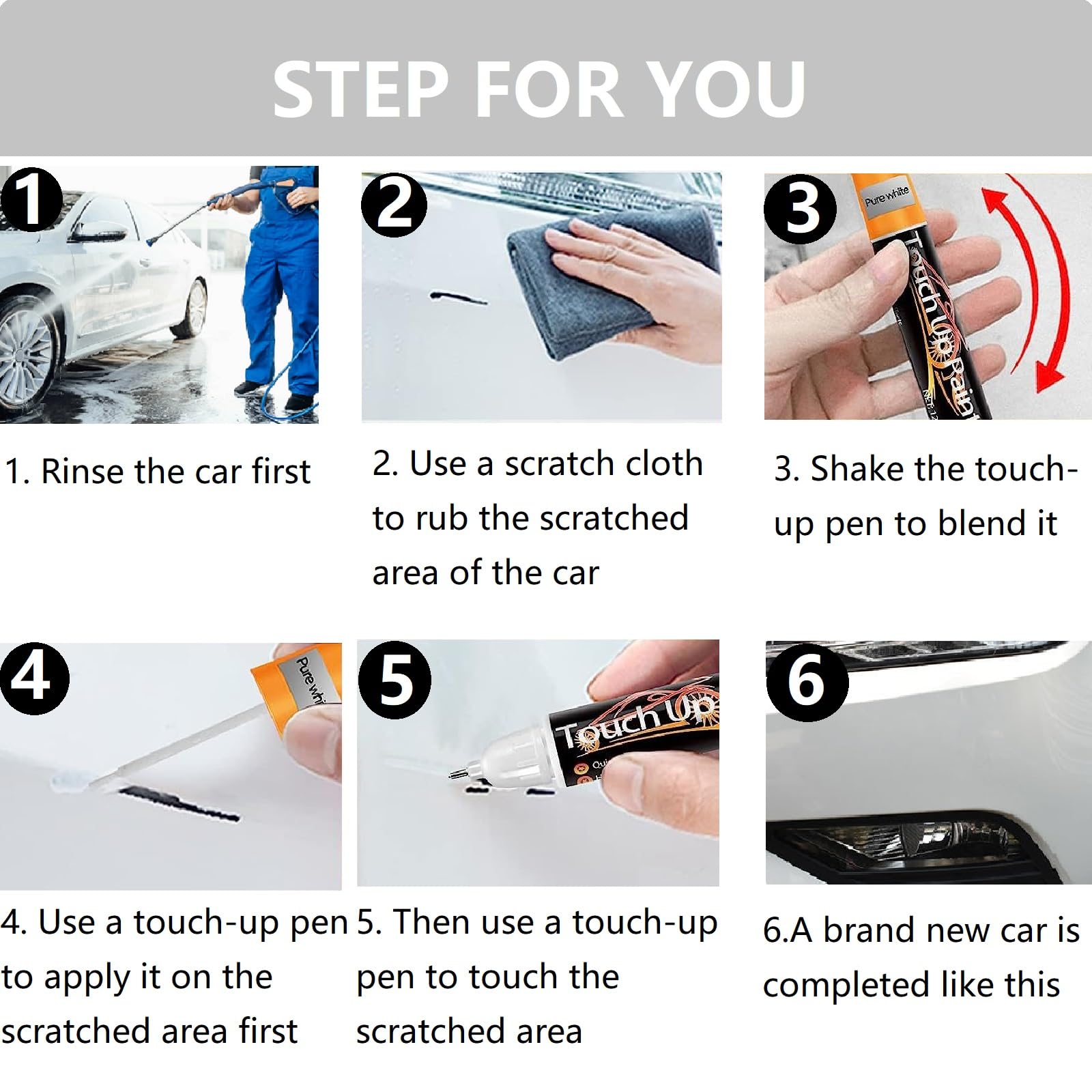 Penna Ritocco Carrozzeria,Pennarello Copri Graffi Auto,Riparazione Graffi Cerchioni Auto 2 in 1,Penna per Ritocco Auto,Penna per Riparazione Graffi Auto,Adatto Riparare le Superfici Dell'auto,Blu