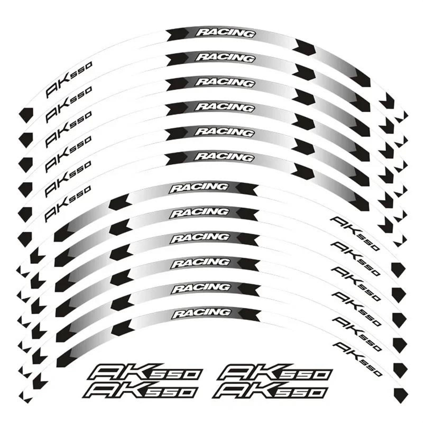 Motorcycle Wheel Sticker Racing Rim Stripe Decal Decoration Accessories for KYMCO AK550 AK 550(Style 6)