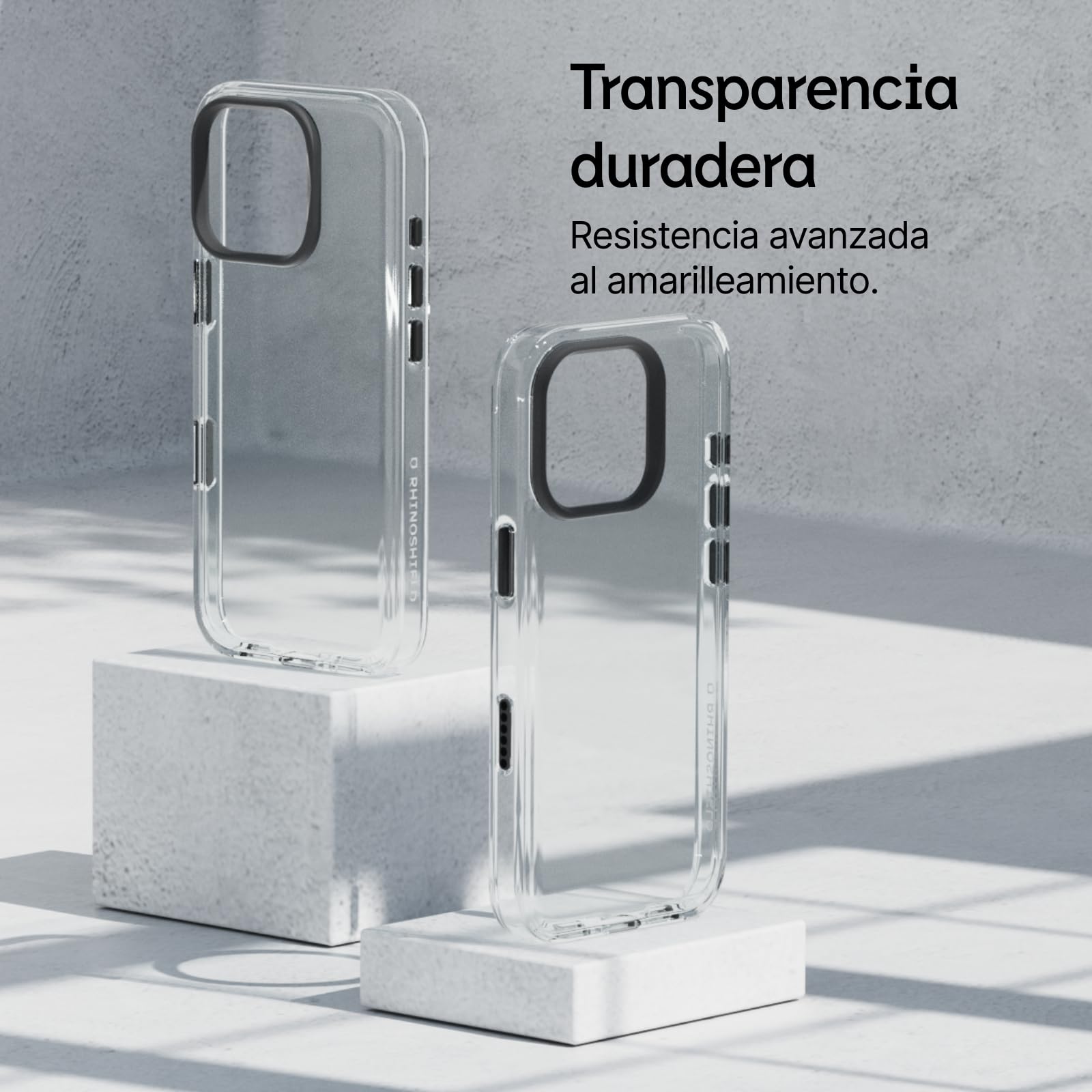 RhinoShield Funda Clear para iPhone 16 Plus | Tecnología antiamarilleamiento, alta transparencia cristalina, resistencia a impactos y grado militar.