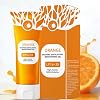 Orange Exfoliating Gel for Face and Body, Brightening Cleansing Scrub, Natural Bubble Formula, Gentle Radiant Skin Exfoliator, 100g