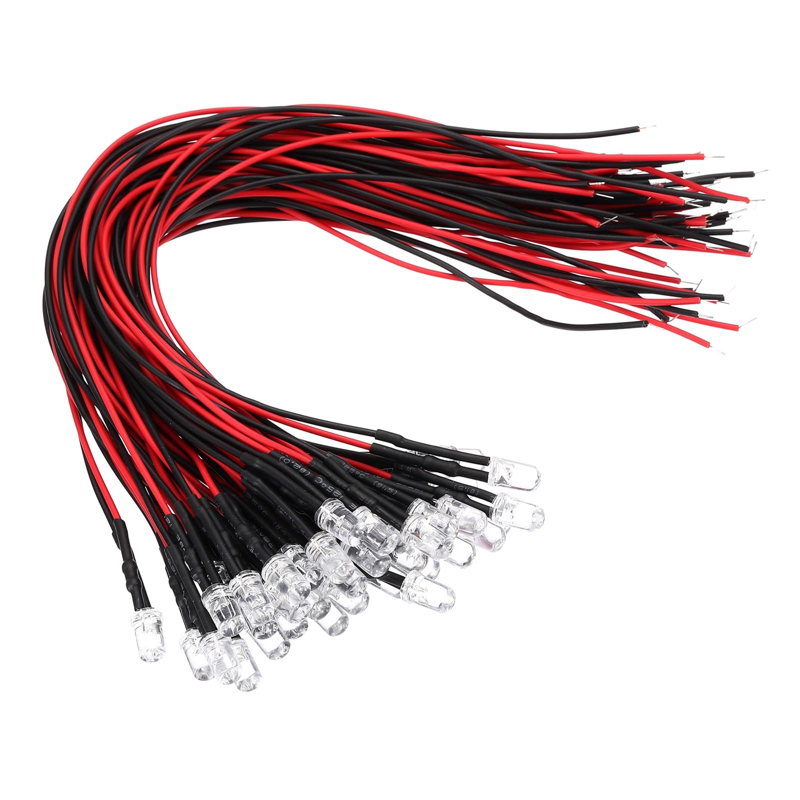 VIAPUICE 40 Pcs 5mm Pre-Wired Small Emitting LED Lights Width 6V Light,Orange High Brightness LED Diode Light for DIY Electronics Experiments, Indicator Lights, PCB Circuits