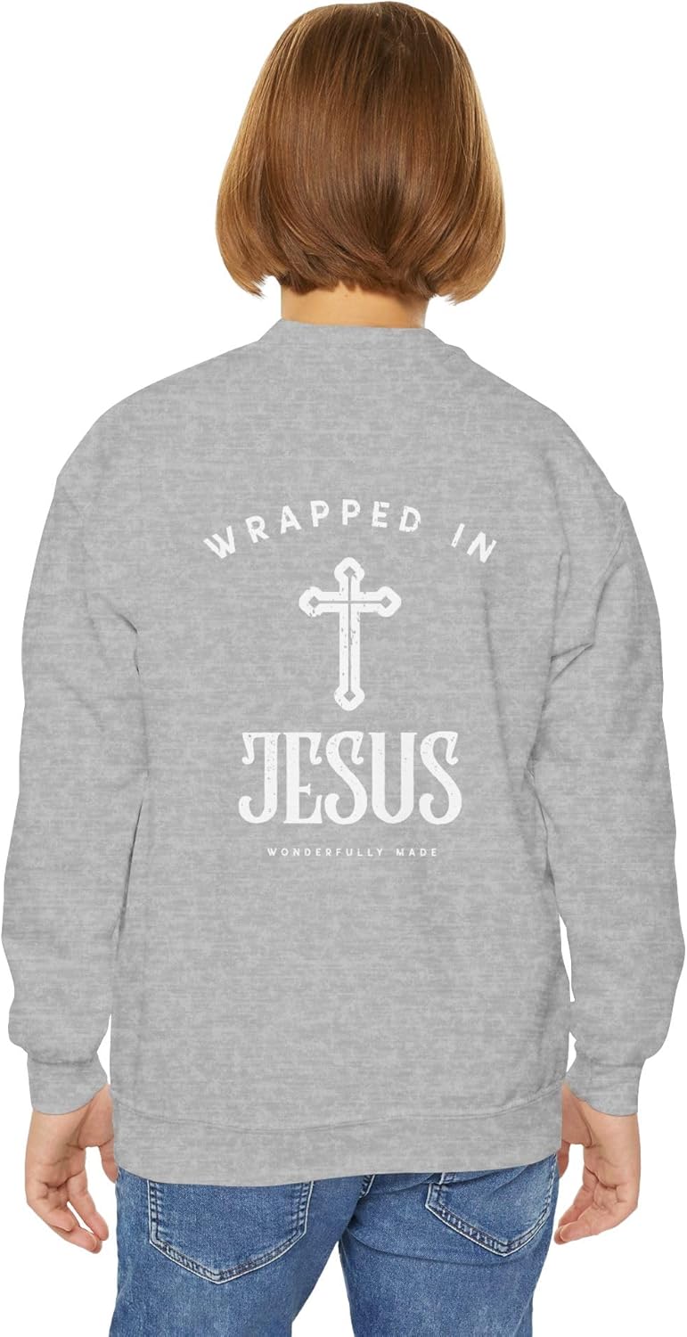 Girls Youth Crewneck Sweatshirt Christian Faith Kids Pullover.