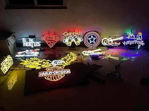 Miniatura 7 de Letreros de neón de vidrio Moretti Birra Italiana para oficina, cafetería, fiesta de cumpleaños, cueva, luz de neón, arte de pared, 24 x 20 pulgadas