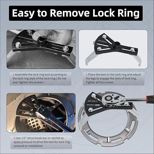Miniatura 4 de Herramienta de extracción y reinstalación del anillo de bloqueo de la bomba de combustible, tapa de combustible ajustable, cubierta de tanque de 5.2