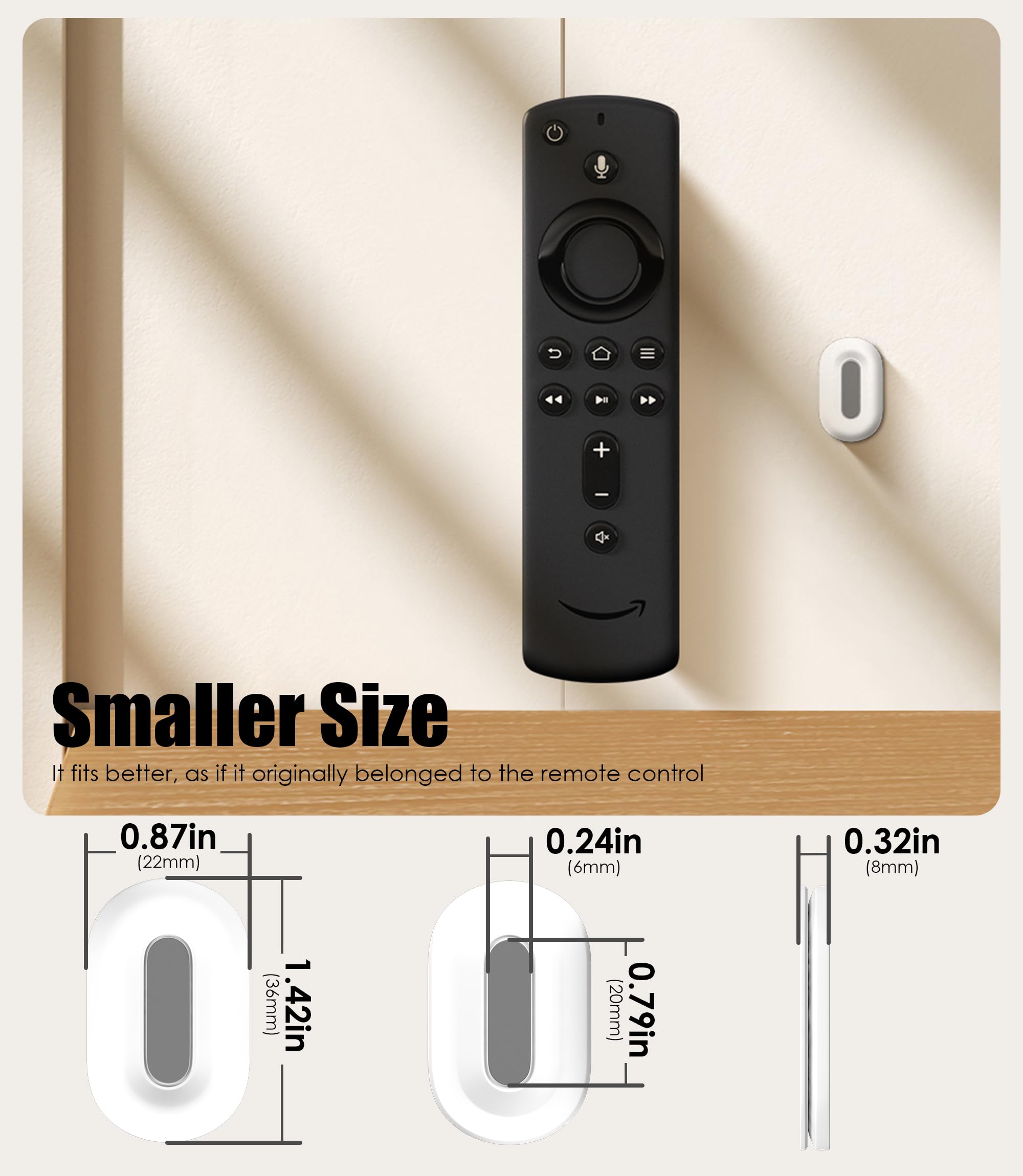 6Pack Magnetic Remote Control Holder Wall Mount, No Drill-White — Amazon image 2