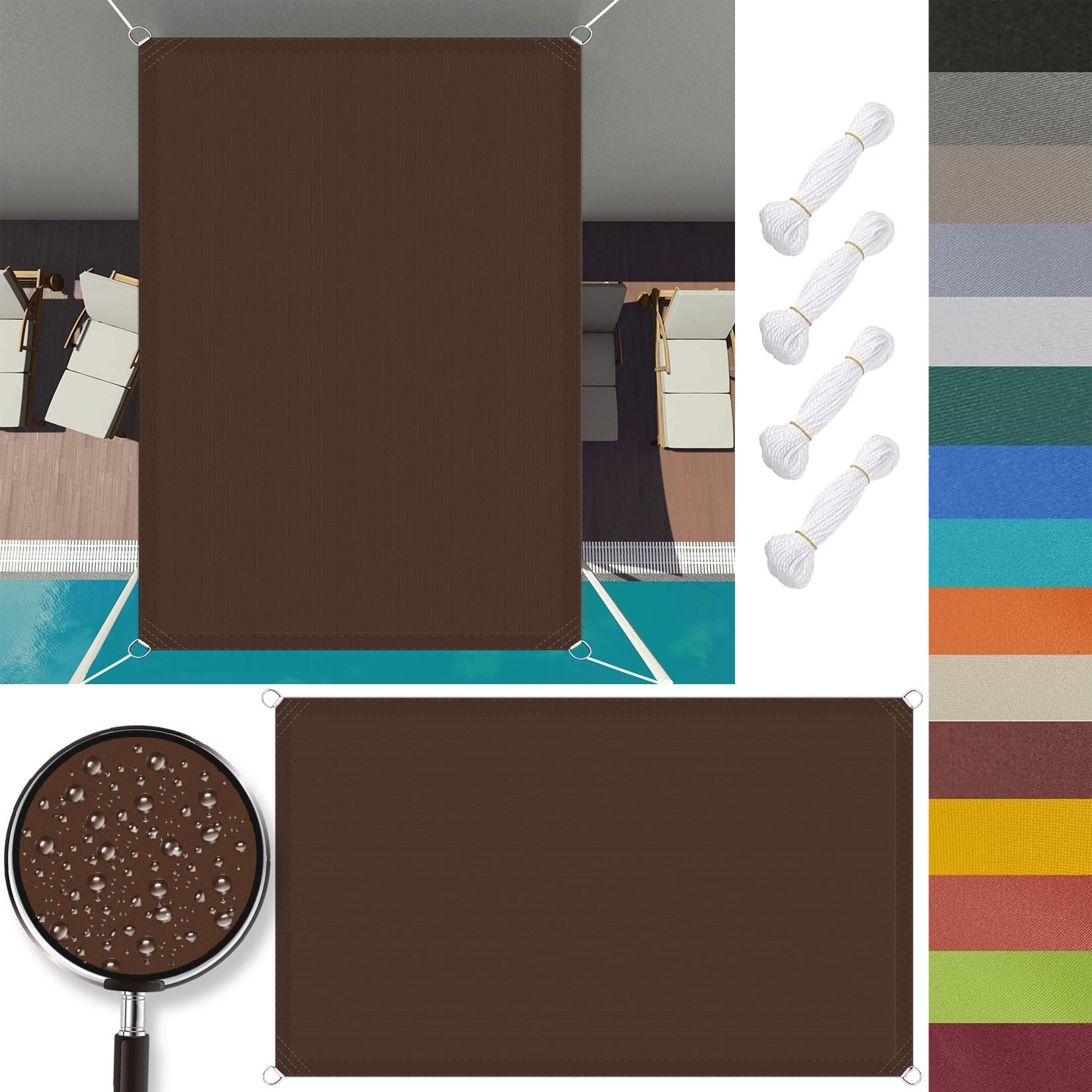 Filet d'ombrage marron 2x4 m idéal pour créer un coin frais au camping
