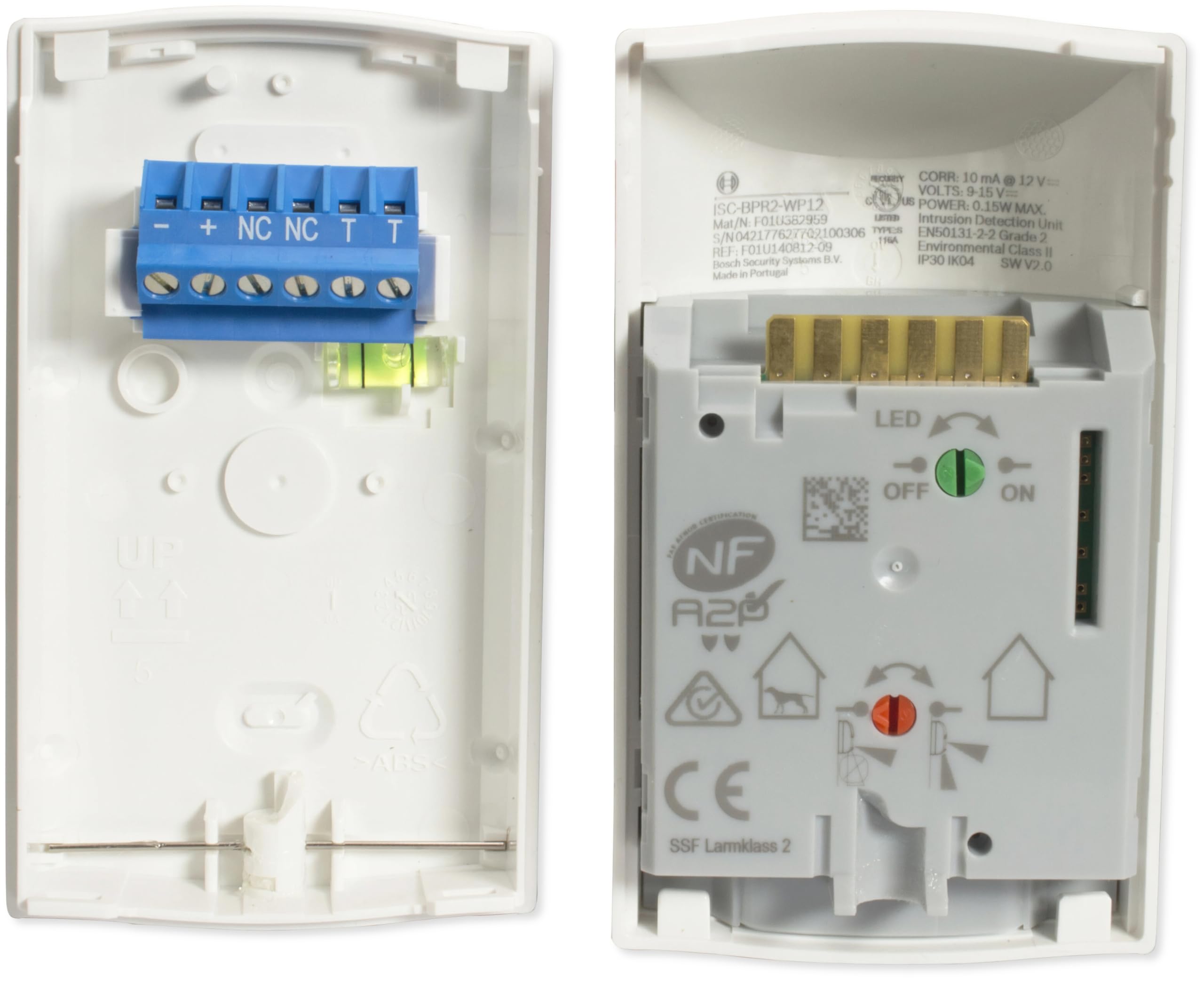 ISC-BDL2-WP12G Blue Line Gen2 Rilevatore di movimento, PIR + Microonde Sensore di Sicurezza Interna, Pet Immune fino a 45,4 kg, copertura 12,2 m, allarme cablato rilevatore di movimento