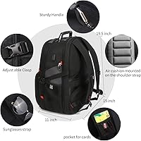 Vista 19 de Shrradoo Mochila de viaje extragrande para laptop, 52 litros, con puerto de carga USB, para portátiles de 17 pulgadas, para hombres y mujeres