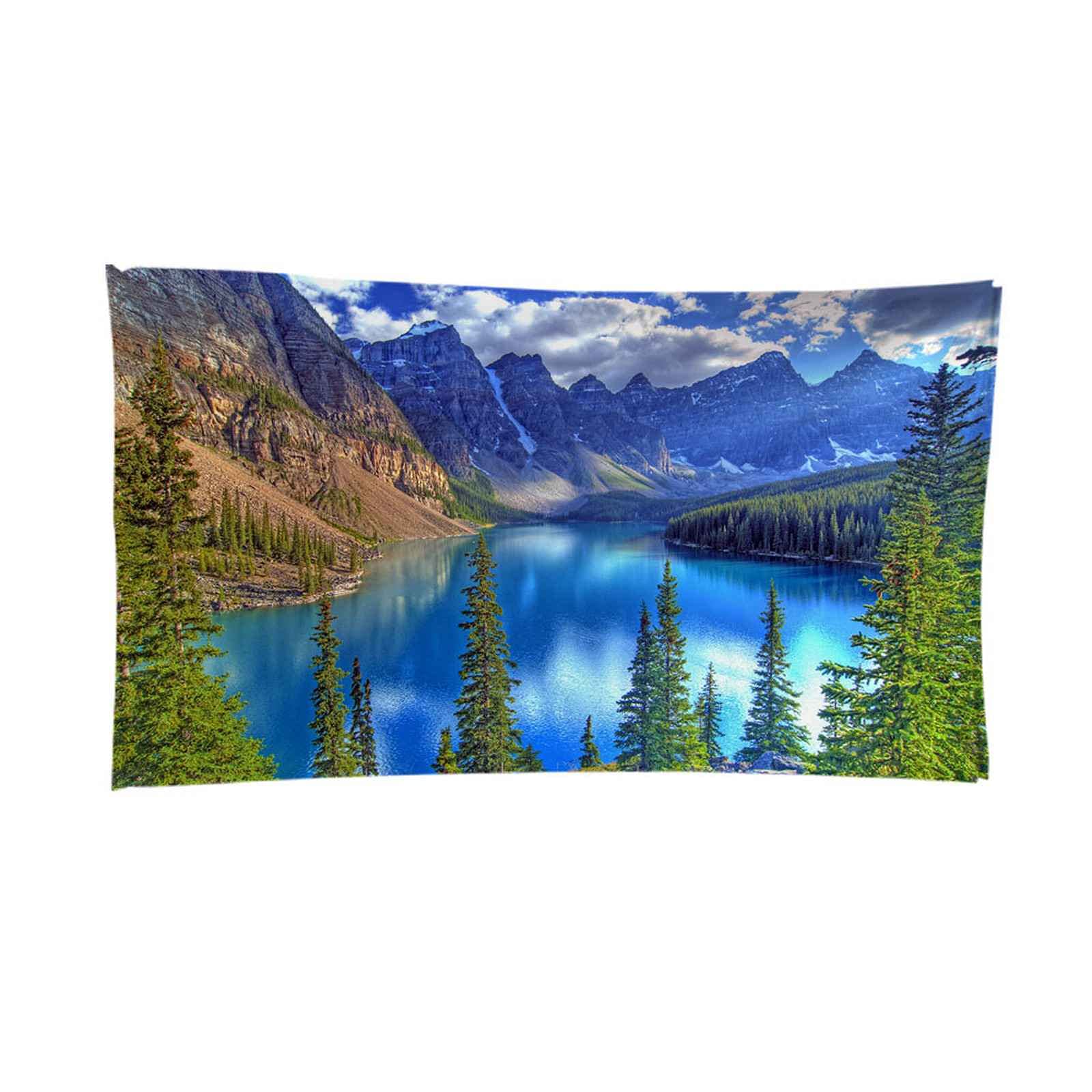 Telo Da Mare 3D Paesaggio Lacustre Forestale Stampato Asciugamano Da Spiaggia 150x200cm Asciugamano Microfibra Grande Antisabbia Leggero Telo Mare Per Sport Piscina Viaggi In Famiglia Vacanze