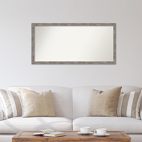 Miniatura 4 de Amanti Art Silver Bathroom Mirror for Over Sink, 24x49 Custom Made Marred Pewter Rectangle Vanity Mirror, Oversize Casual Wood Frame, Hangs