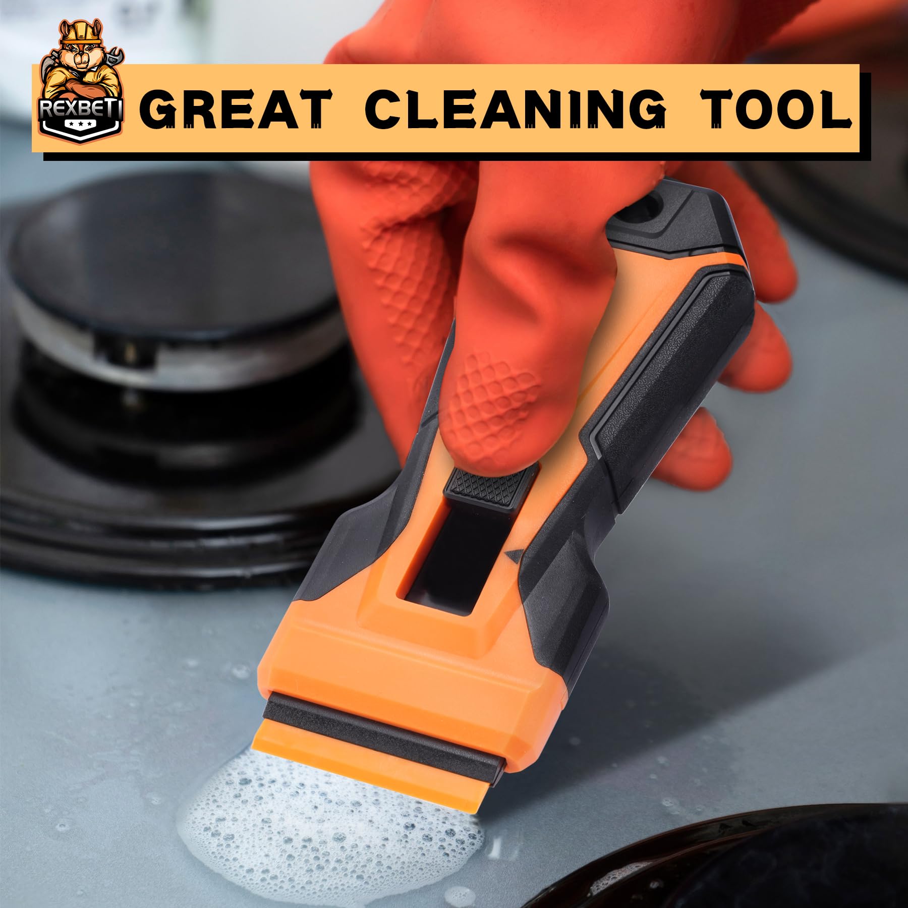 REXBETI Razor Blade Scraper Tool, Paint, Windows, Glass Stovetop Scraper view 3