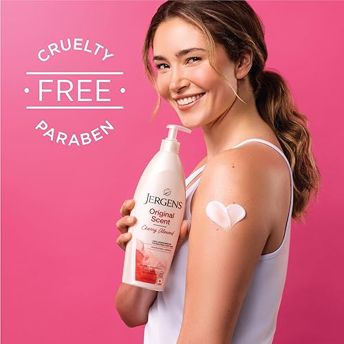 Miniatura 2 de Jergens Loción corporal original para piel seca, humectante de manos y cuerpo, esencia de almendra y cereza, probada por dermatólogos, 3 onzas,