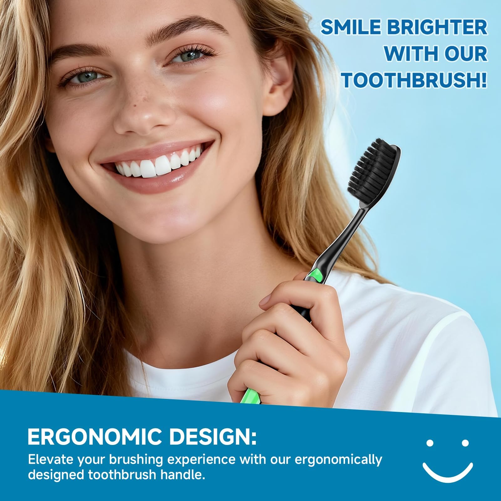 Confezione da 50 spazzolini monouso di alta qualità, confezionati singolarmente, spazzolini da denti per bambini, spazzolini da denti con setole morbide medie, manico ergonomico, perfetti per