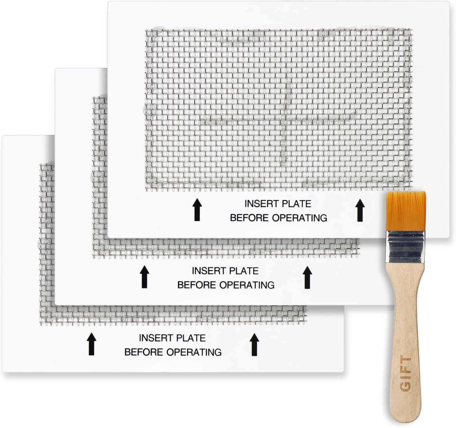 Ceramic Ozone Plates 3 Pack, Perfect 6.5-inch x 4.5-inch Replacement Ozone Plate for Ozone Generators, Ozone Ionizer Replacement Parts, Washable Ozone Plate Comes with a Brush
