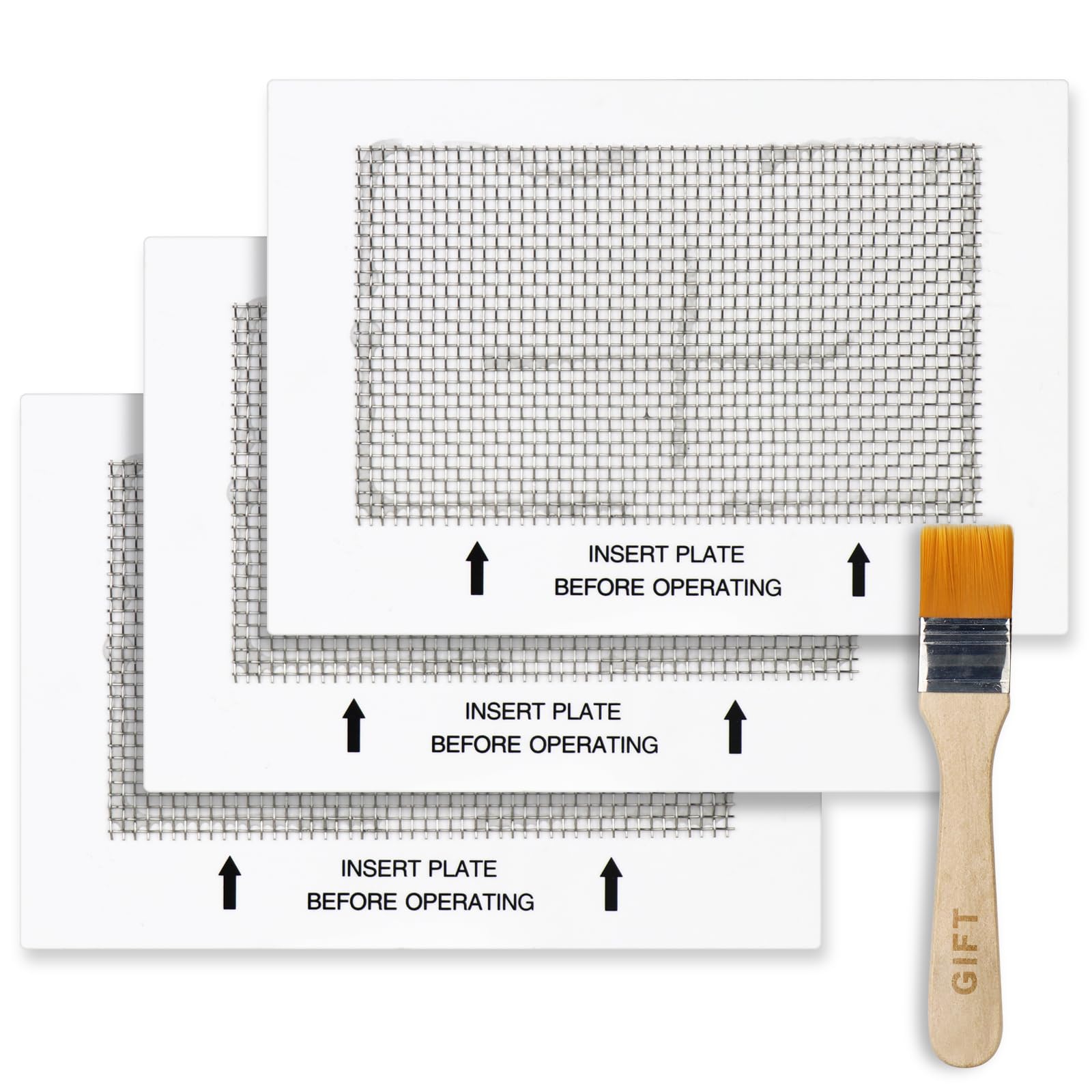 WELLTINO Ceramic Ozone Plates 3 Pack, Perfect 6.5-inch x 4.5-inch Replacement Ozone Plate for Ozone Generators, Washable Ozone Plate Comes with a Brush