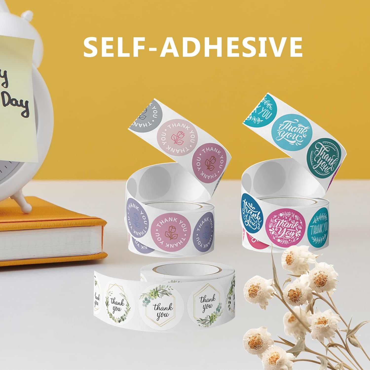 3000 Pcs Thank You Stickers,Self-Adhesive Small Stickers 1 Inch,Thank You Labels for Wedding,Businesses,Parties, Baking,6 Rolls of 500 Sheets Each - Image 6