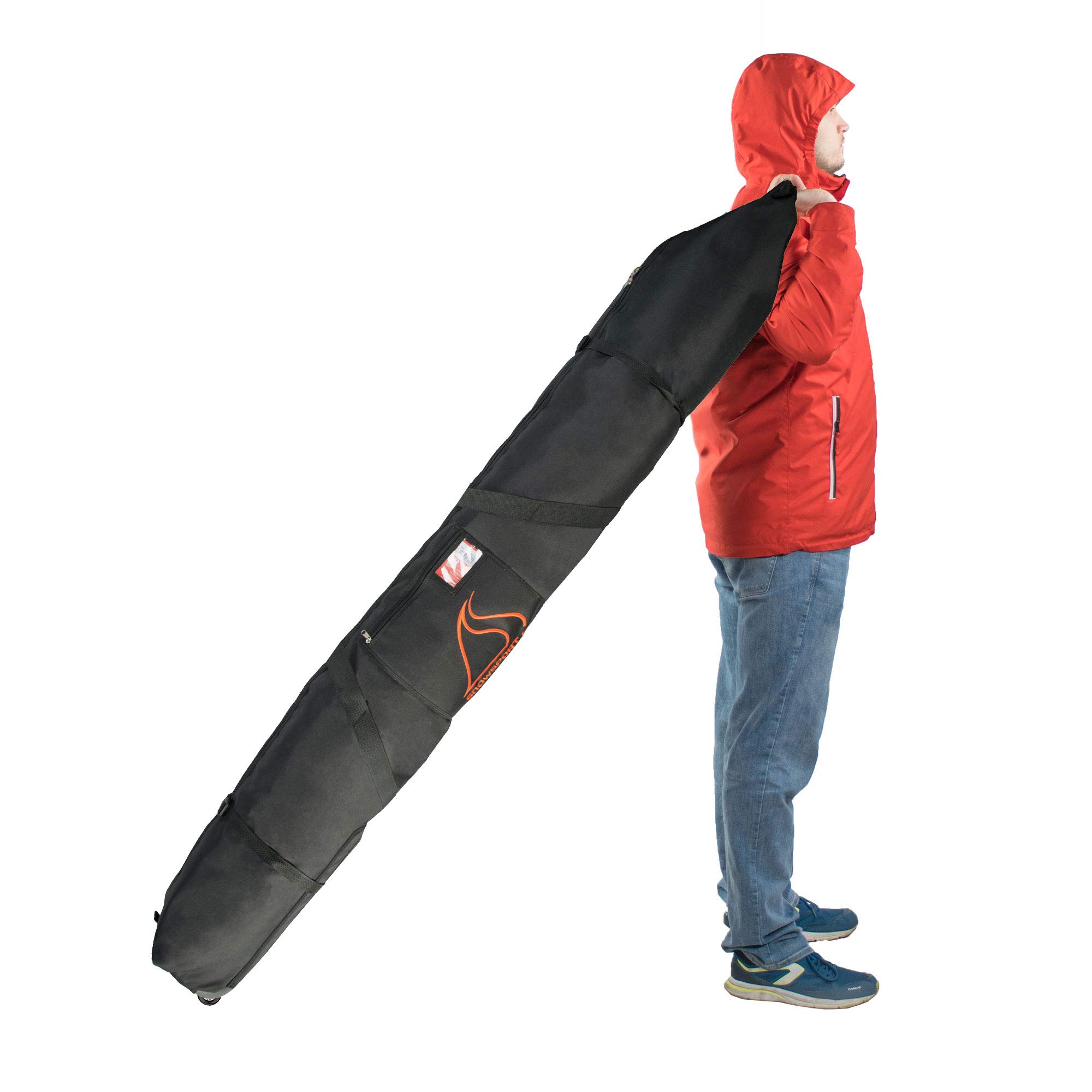 Snowsport Double sac de ski avec roulettes pour 2 paires de skis pour les voyages en avion