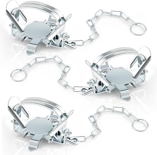 Qualirey 3 Pack Metal Mole Traps, Vole Gopher Trap, Outdoor Reusable Setup Small Animal, Rabbit, Raccoon, Bear, Gopher Keep Moles Rodents Out of Yard Lawn Garden