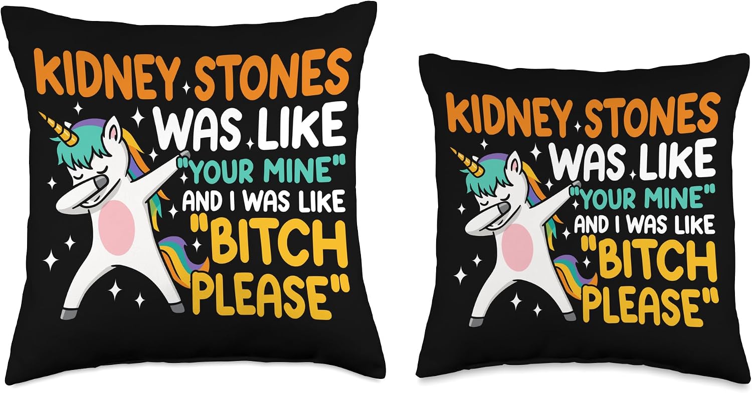 Kidney stone survivor Funny kidney stone Surgery Throw Pillow