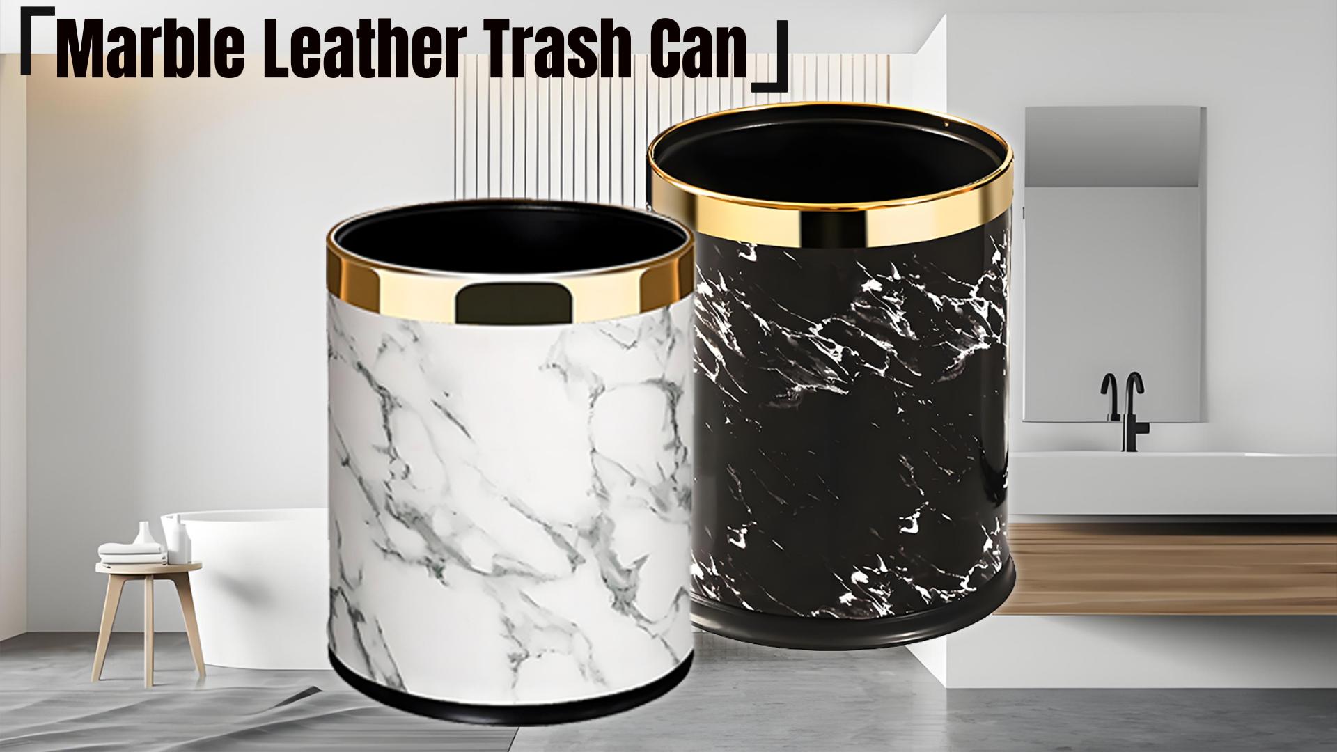 Image of Metal Trash Can, Double-Walled Waste Basket Hides The Trash Bag, Open Top Round Garbage Can Small Trash Bin for Bathroom, Kitchen, Bedroom, Toilet, etc.