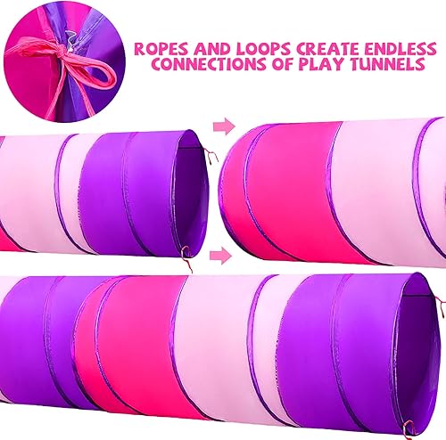 Miniatura 4 de Túnel de juego para niños pequeños de 1 a 3 años, juguetes de gateo para bebés de 1, 2, 3, 4 años, regalo de cumpleaños, túnel desplegable de 6