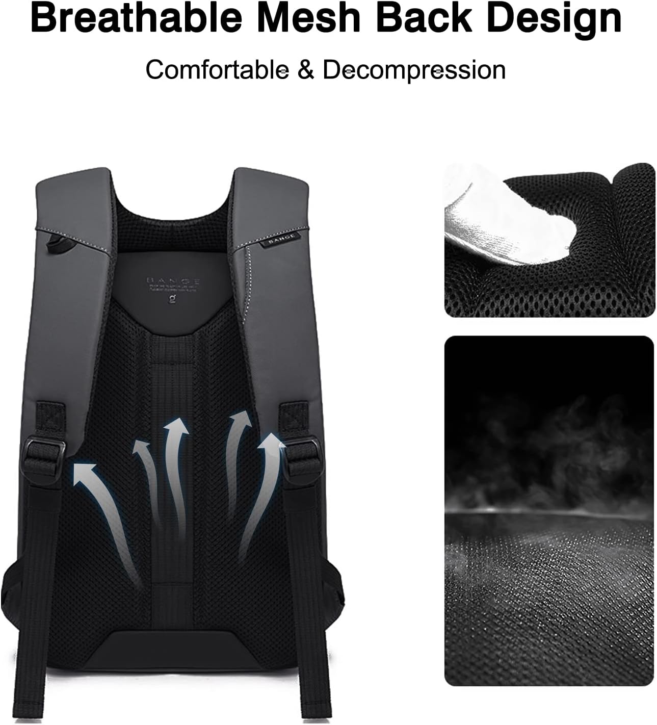 FANDARE Anti-Theft Backpack Business Daypacks fits 15.6 Inch Laptop Travel Large Backpack with USB Charging Port Waterproof Computer Bag Bookbag for Women Men Notebook Black