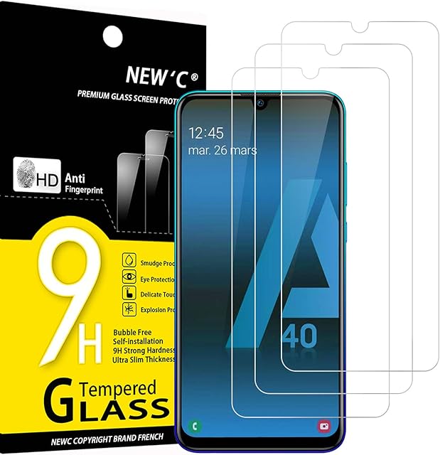 NEW'C [3 Pack] Designed for Samsung Galaxy A40 (SM-A405F) Screen Protector Tempered Glass, Case Friendly Anti Scratch Bubble Free Ultra Resistant